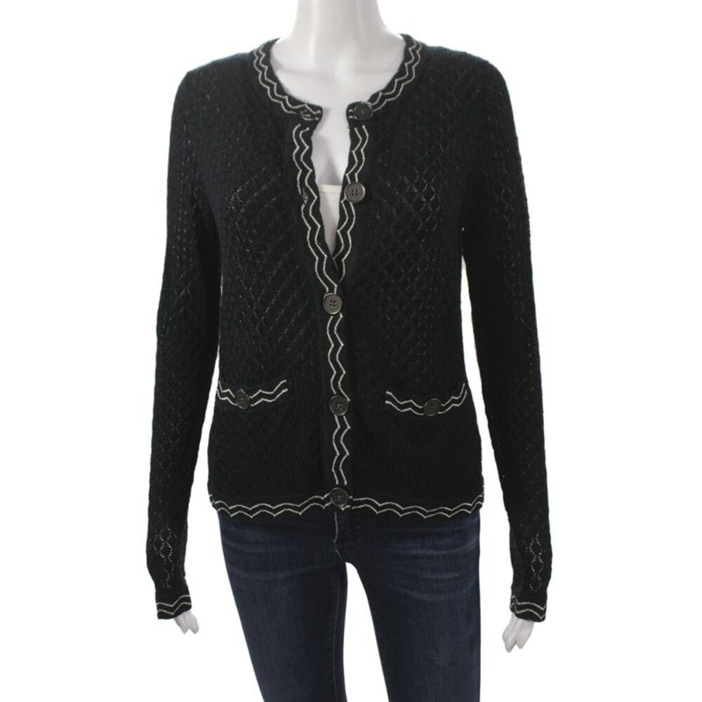 Missoni For Target Women Cardigan Geometric Black Long Sleeve Size M